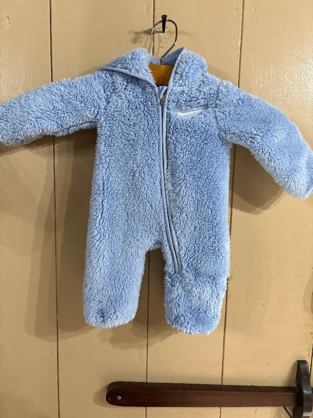 Nike newborn dusty blue Sherpa zip-up